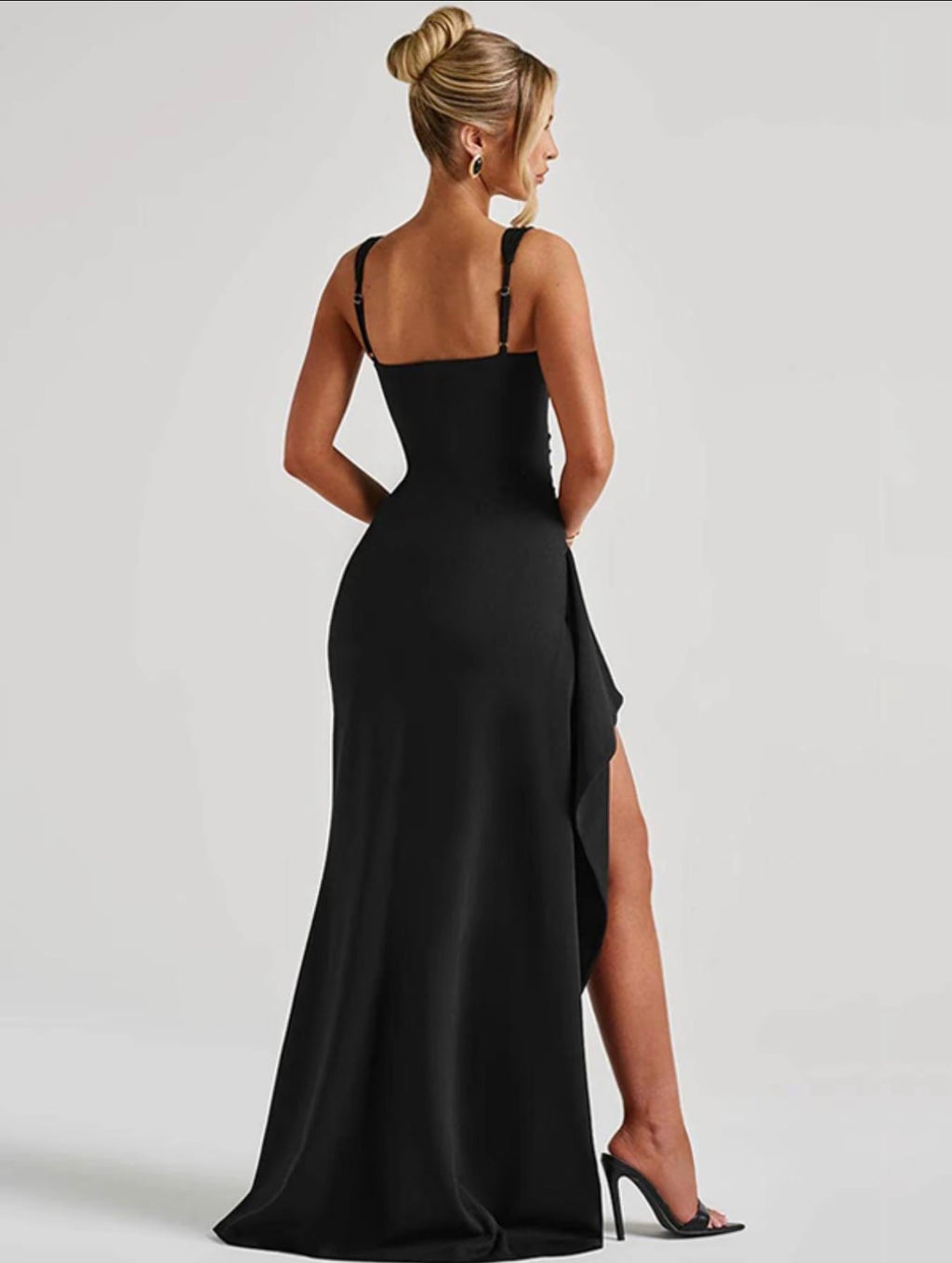Elegant High-Slit Evening Maxi Dress